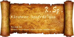 Kirchner Szofrónia névjegykártya